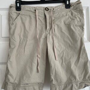 Prana Sz6 Cotton Bermuda Shorts with Drawstring